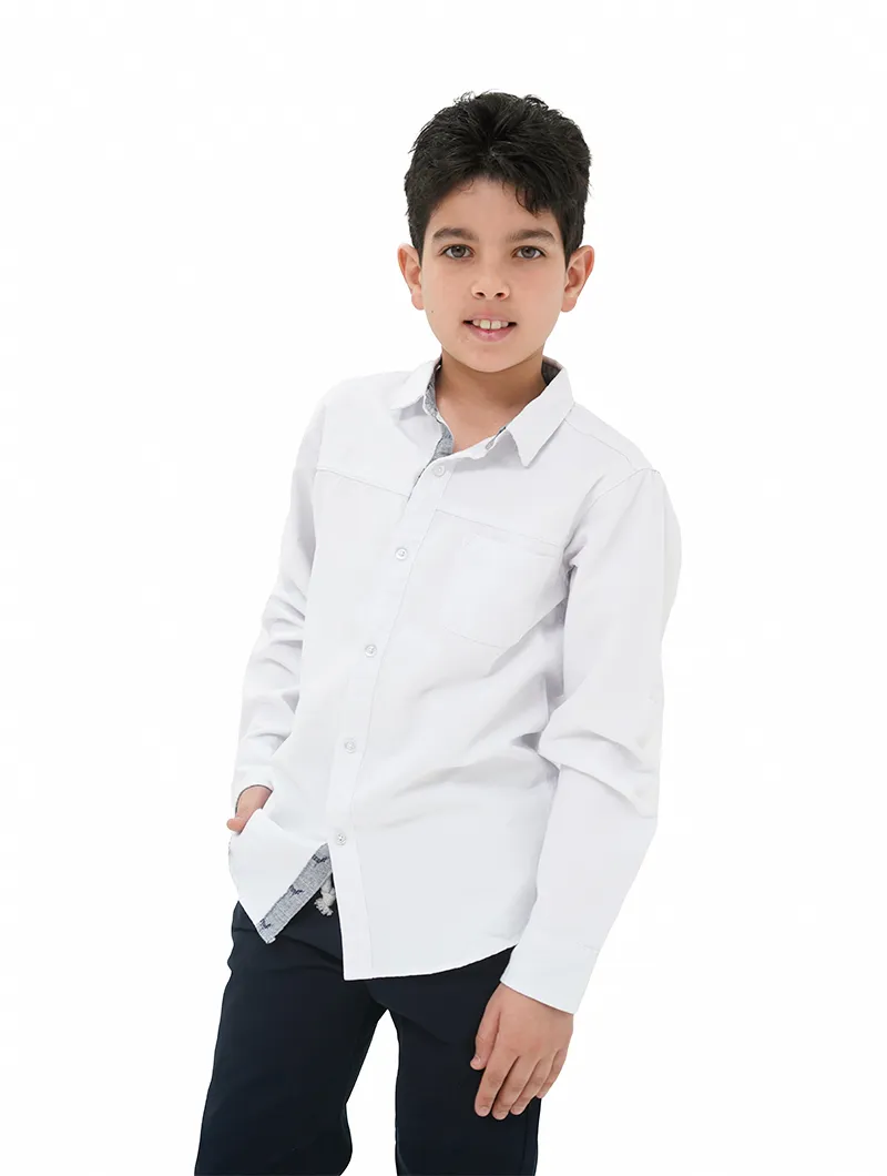 Chemise unie manches longues